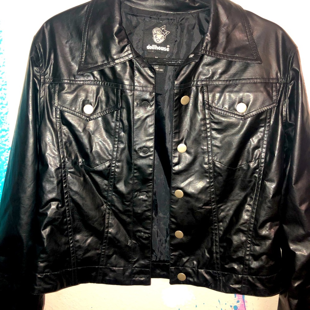 Vegan Leather jean jacket